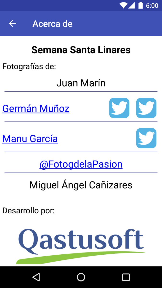 Qastusoft's tweet photo. Agradecimiento a los grandes fotógrafos que han aportado su material gráfico para la App #semanasantalinares @GMunozFoto @ManuGarciaEU https://t.co/DcNQnkkNO2