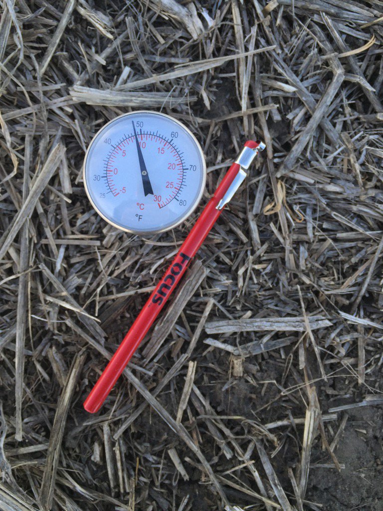 Seeding here we come! 9 degree soil temp at 2" depth north of Saskatoon