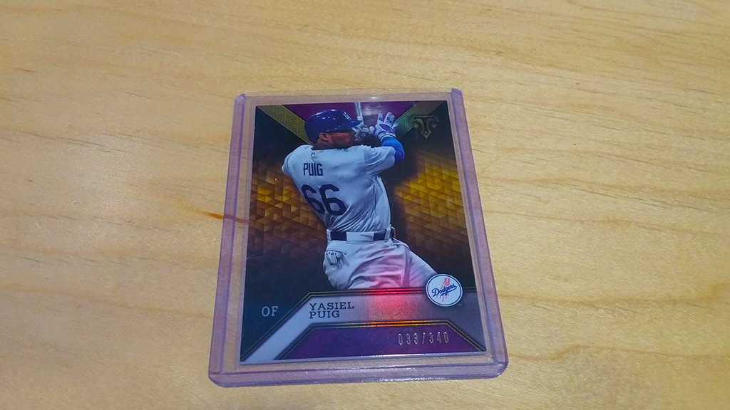 MLB's tweet image. .@YasielPuig already has THREE home runs on the young season.

RT to win his baseball card! #MLBCards