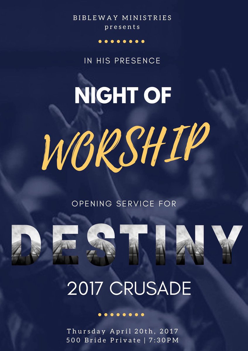 consumedottawa's tweet photo. Join us as we enter into His presence! This WILL be the night that we encounter God on a whole new level! Come expecting #Destiny17 https://t.co/Zql2RedBpV