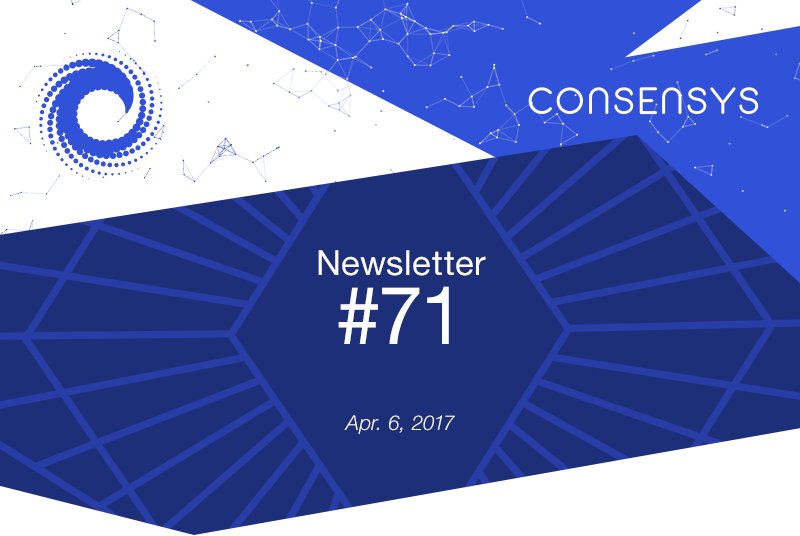 Consensys's tweet photo. Join Us for #EtherealSummit, @gnosisPM #tokenlaunch date announced, 1st crypto-funded film & more #ConsenSysWeekly https://t.co/P30qegRbAl https://t.co/PoTOgNAYgH