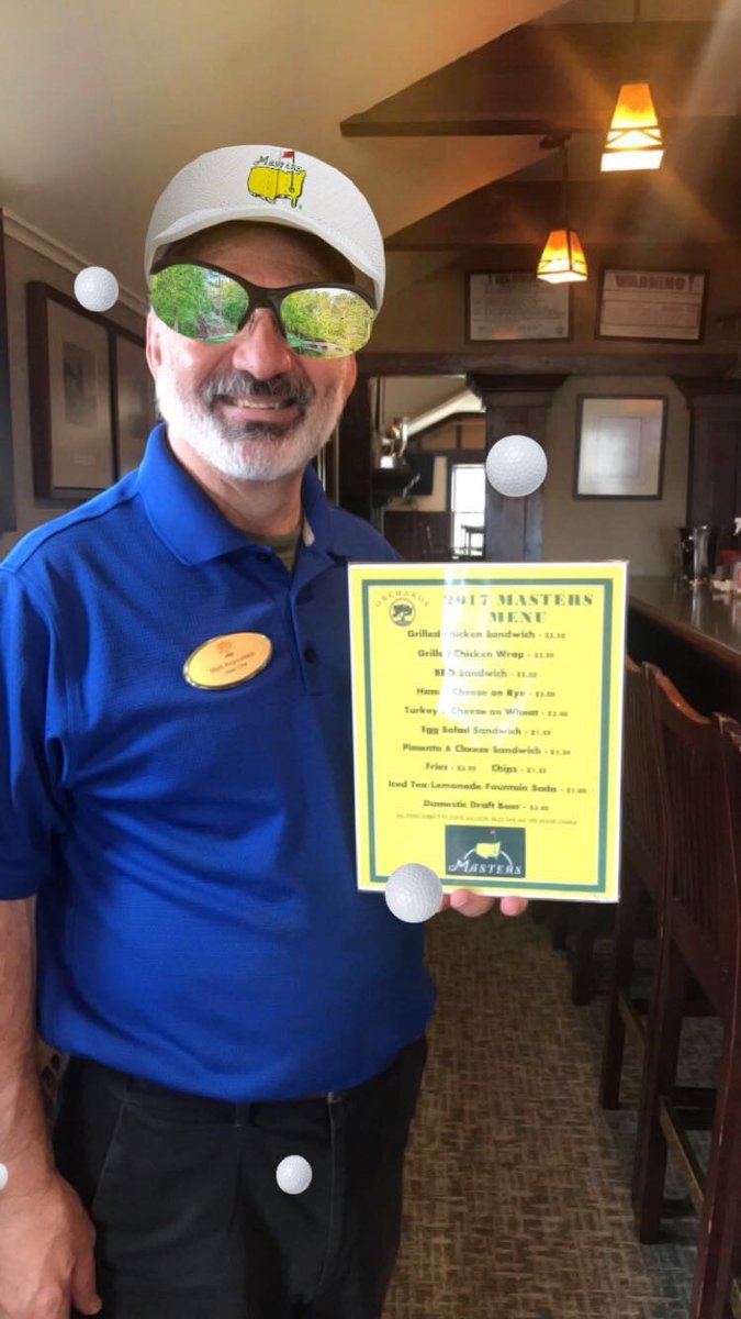 orchards_golf's tweet photo. Come by the Silverwood Grille this weekend and check out our special @TheMasters menu! https://t.co/kx9x962Dk2