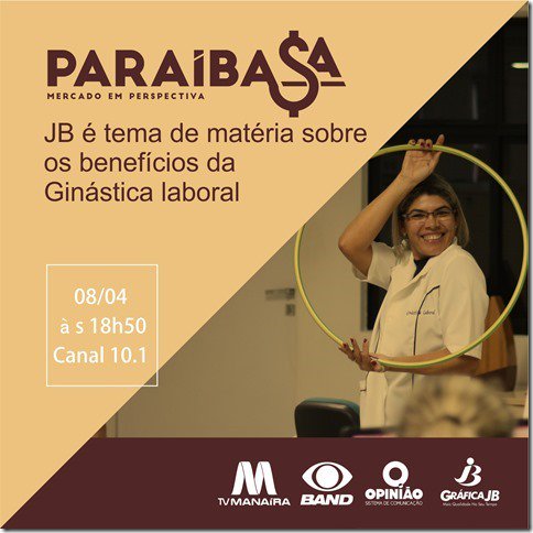 graficajb's tweet photo. Amanhã vai rolar uma matéria bem legal, gravada na JB, sobre ginástica laboral, da @tvmanairapb. https://t.co/RC8X8hI8VV