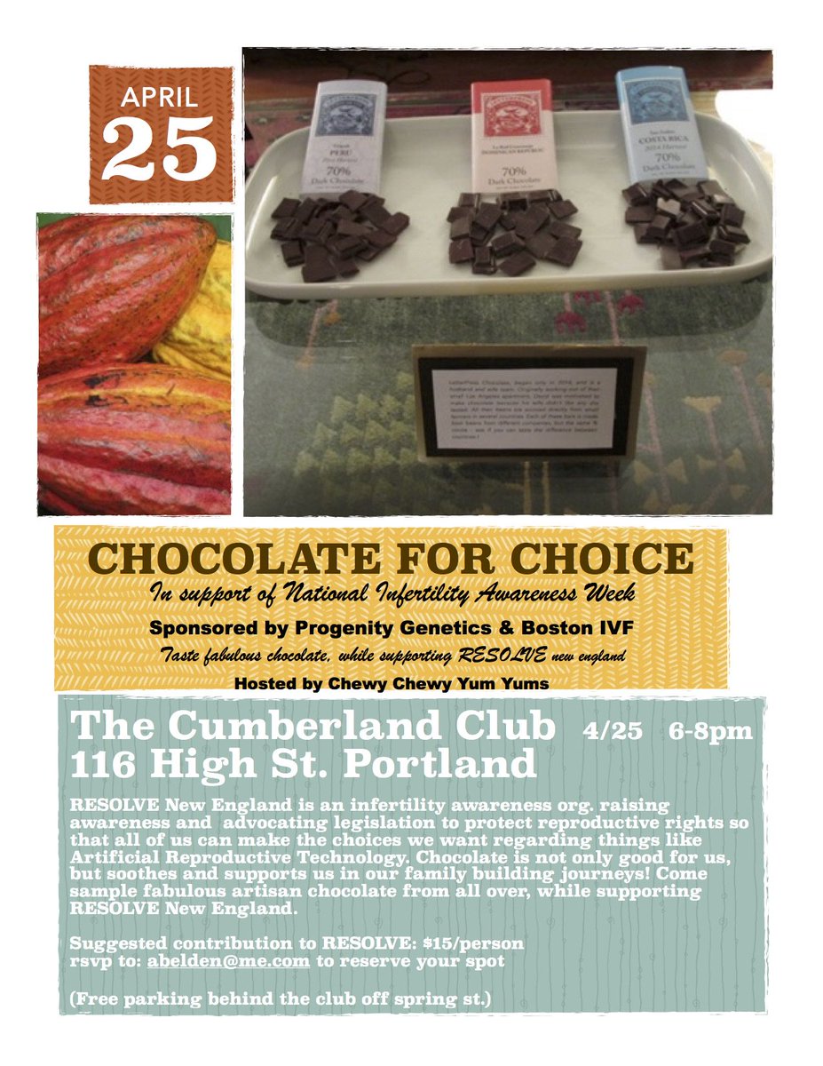 annebelden's tweet photo. Chocolate for Choice.....a winning combo! Honoring NIAW-National Infertility Awareness Week. Join us! https://t.co/rV9v2oHs2T