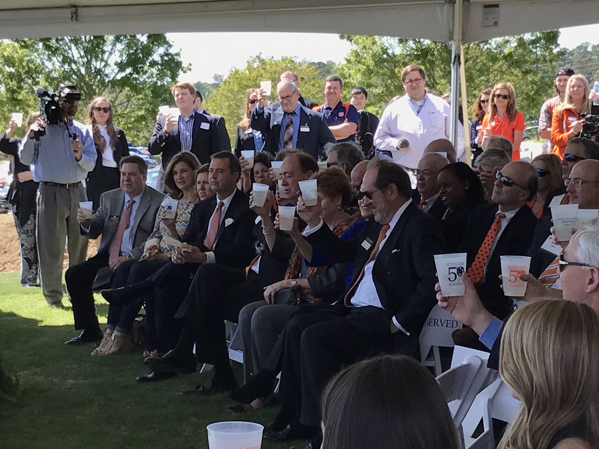 AUHarbertBiz's tweet photo. And we end the ceremony by raising a toast to the next 50 years! #DiggingBusiness #HCOB https://t.co/POXGvrSEMK