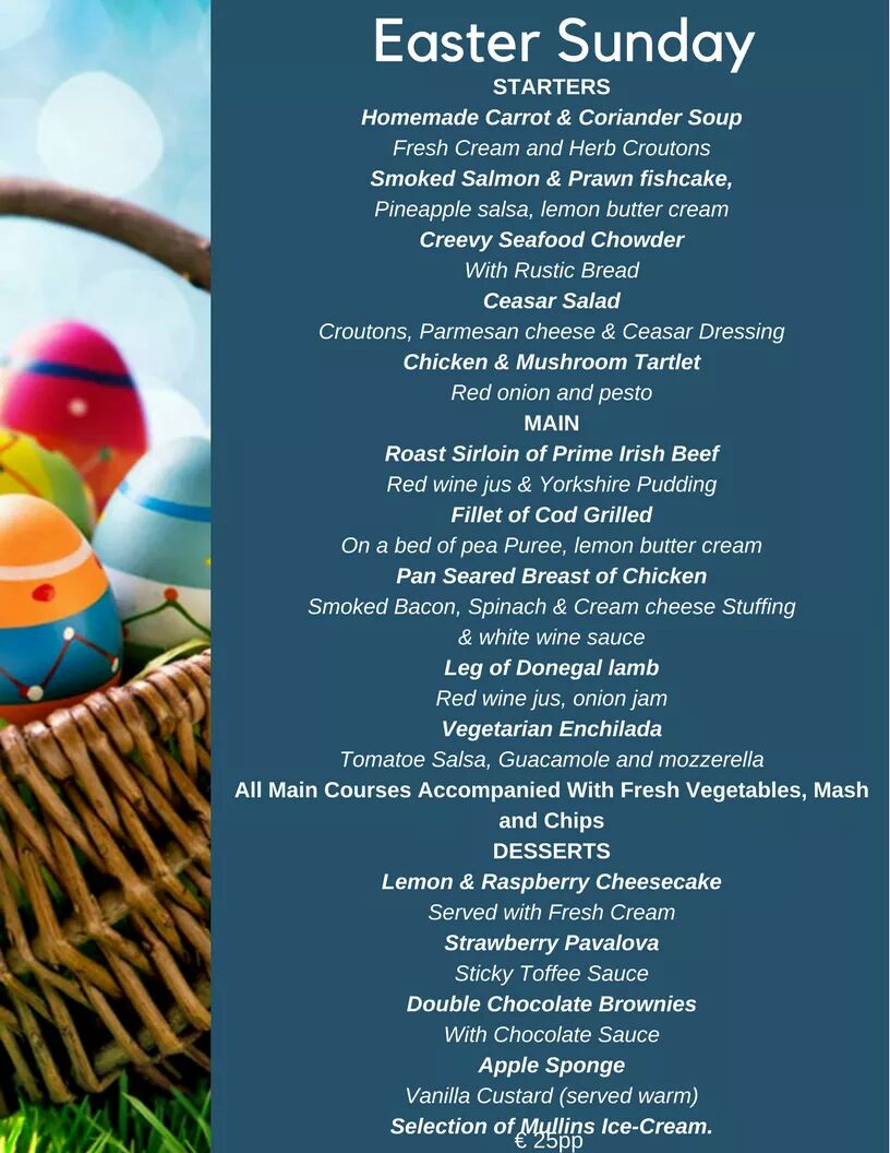 CreevyPier's tweet photo. What are you doing #eastersunday ? Fancy winning a fantastic meal for 2 #ballyshannon #creevy #donegal Like and retweet this tweet to win :) https://t.co/3Fc3qsZCb4