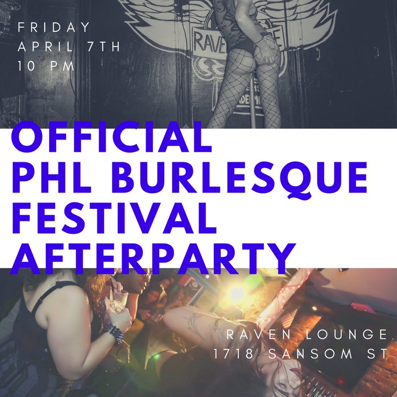 ravenlounge's tweet photo. Tonight FREE after #party | part of this weekend's The #Philadelphia #Burlesque Festival 2017!  @phillyburlyfest @philly2night #TGIF #Philly https://t.co/zjrZfGm0c9