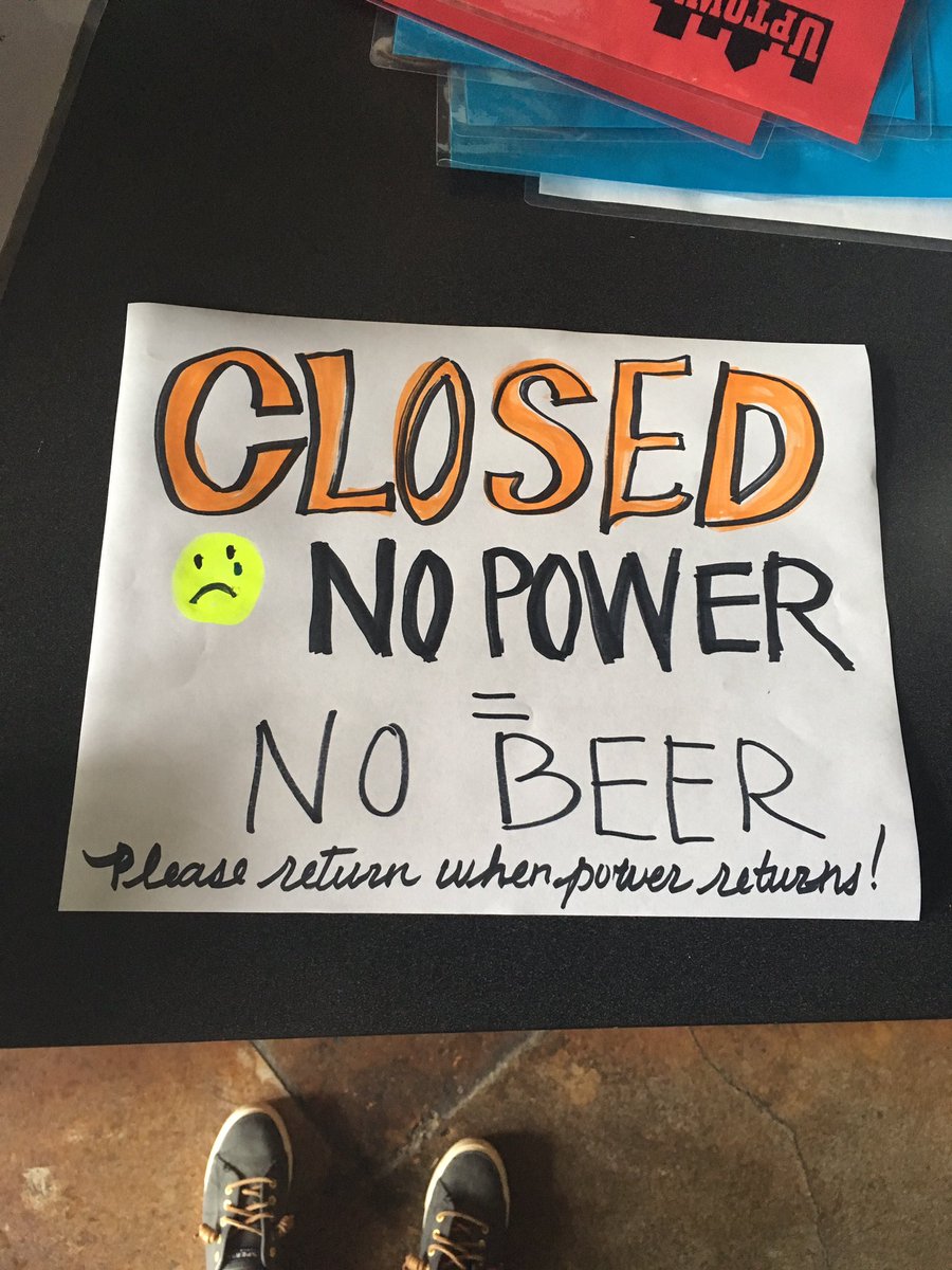 We'll pour you a beer when the lights come back on!