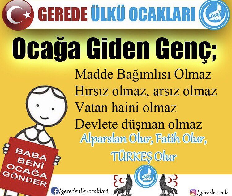 #TürkİslamÜlkümüz
Yaşasın Ülkü Ocakları
Türk'üm Ülkü Ocaklıyım