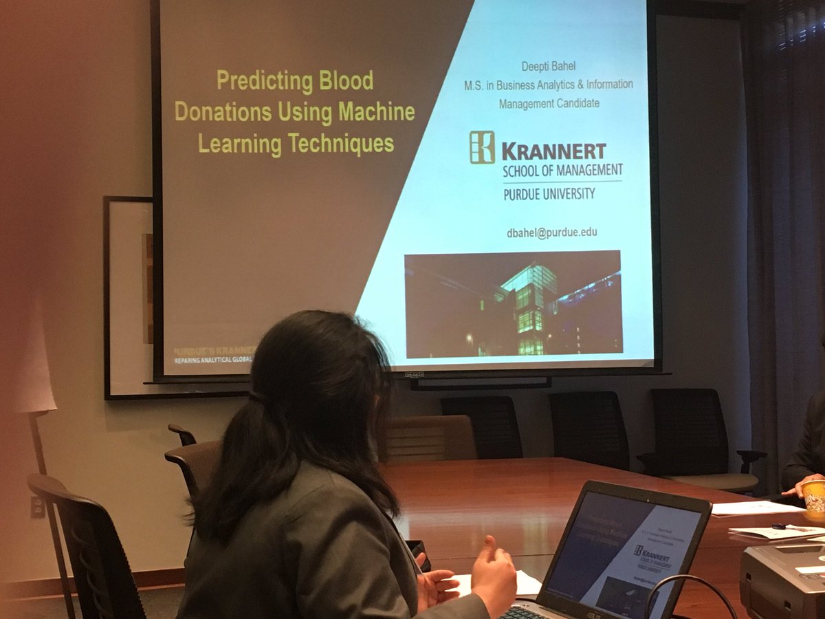 MatthewALanham's tweet image. Deepti Bahel discussing her analysis of blood donation modeling at #MWDSI in Grand Rapids, MI