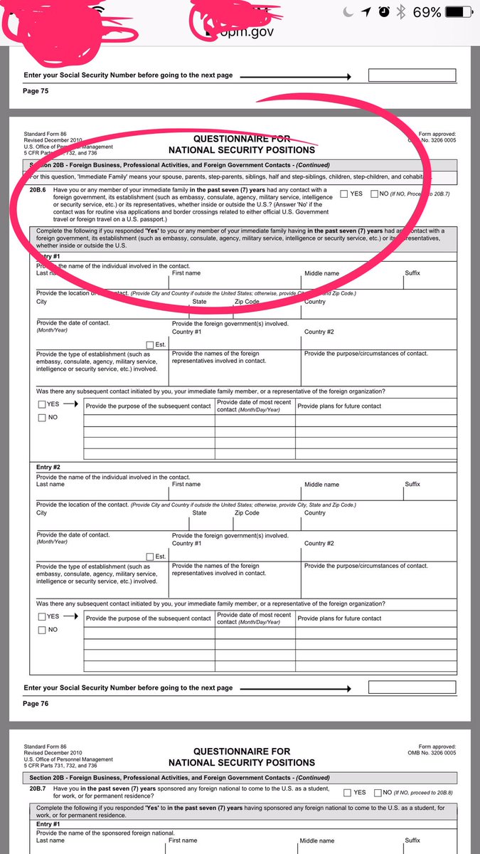 AltHomelandSec's tweet photo. Hey @jaredkushner, or as your new friends call you, "Kush", you are supposed to fill out this section accurately. #resist https://t.co/0L7H2Mcd3S