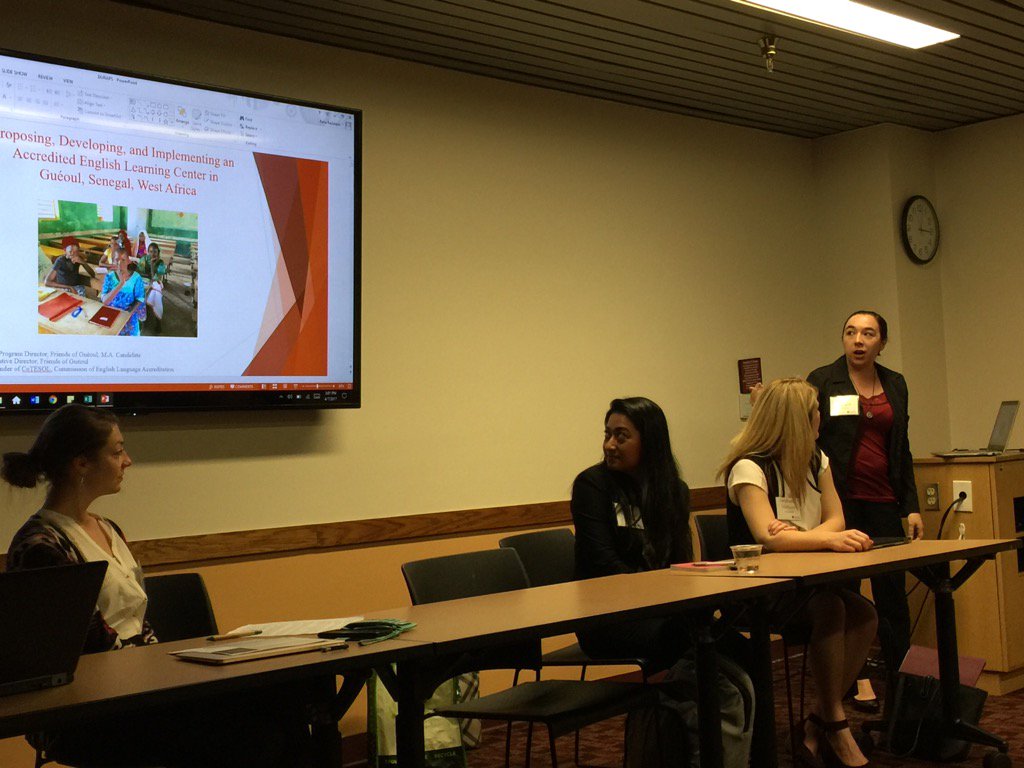 LynnSchofClark's tweet photo. @UofDenver grad student katelynn wright presents on Senegal collaboration #duraps @MFJS_DU https://t.co/iT78zRgZnA