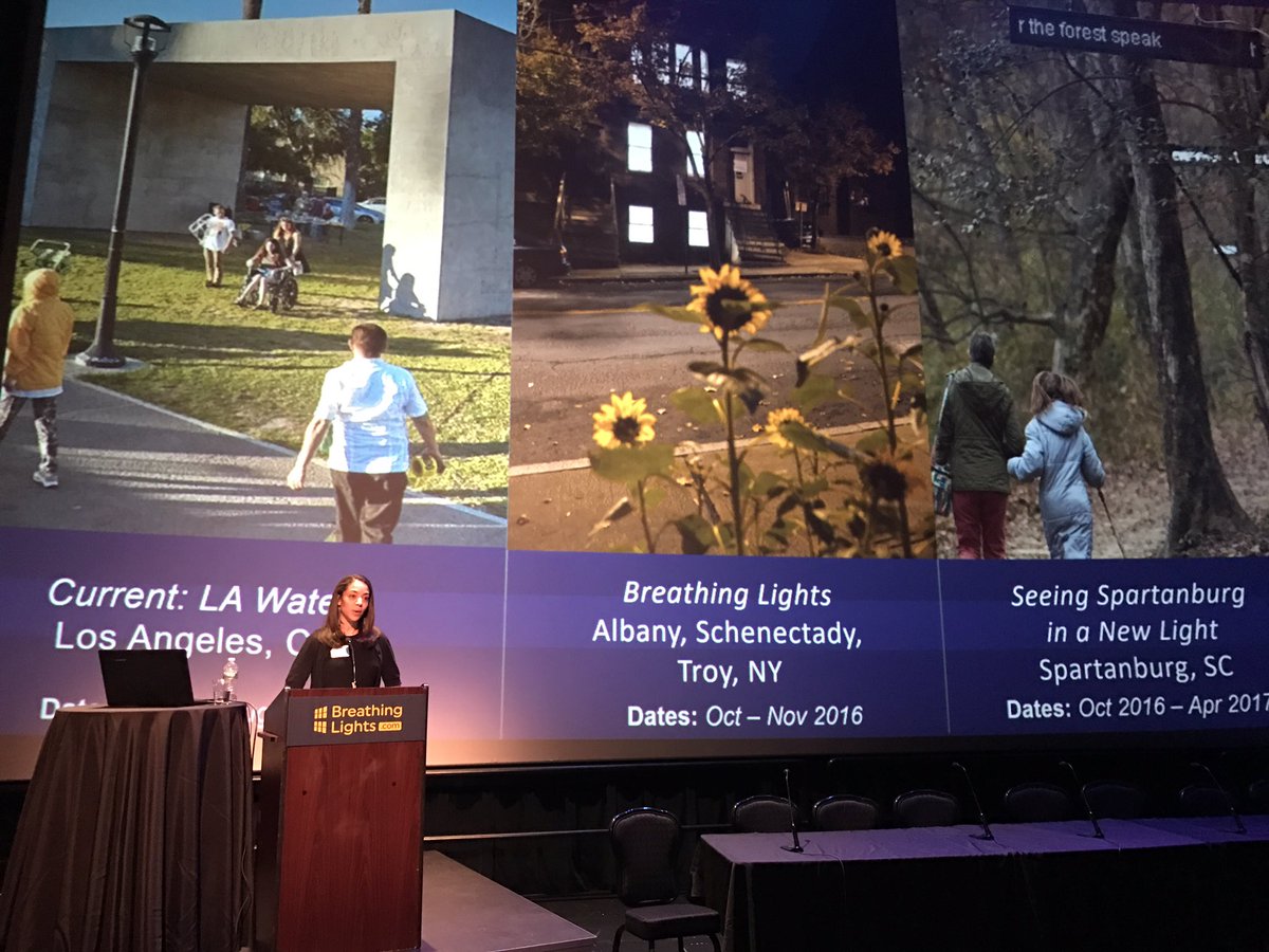Brandi Stewart of <a href="/BloombergDotOrg/">Bloomberg Philanthropies</a> speaking on the three #PublicArtChallenge winners.<a href="/SeeSpartanburg/">Seeing Spartanburg</a> <a href="/ArtHouseGary/">ArtHouse: A Social Kitchen</a> <a href="/Current_LA/">CURRENT:LA</a>