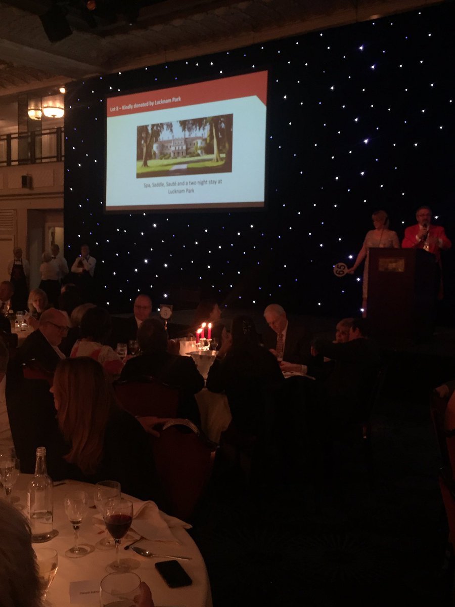 hmurray9's tweet photo. @LucknamPark under the hammer with @HancockSpeaks &amp; @PennyMooreHA at #BTTF3 auction went for £2,300.@Grosvenor_House https://t.co/RGoJF1s8SN
