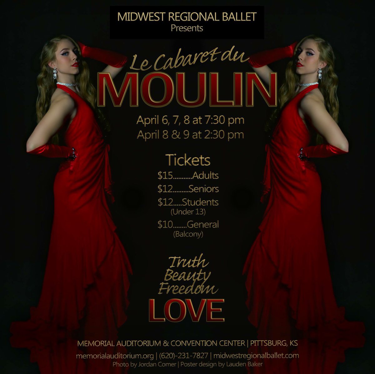 Come see Erin Williams and the cast of "Le Cabaret du Moulin" shine like Sparkling Diamonds tonight at 7:30pm!