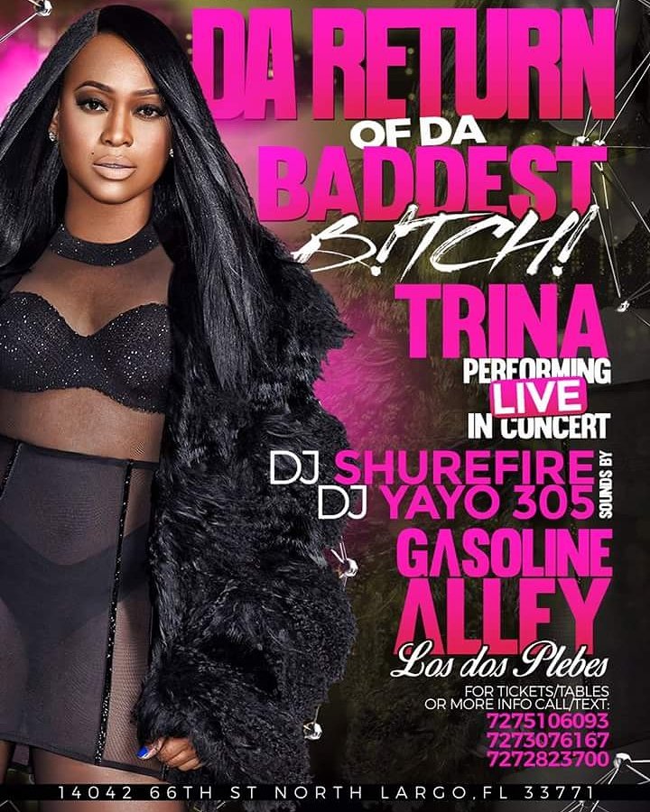 TRINAFANS305's tweet photo. TONIGHT NORTH LARGO COME OUT AND SHOW YOUR LOVE TO @TRINArockstarr AT "GASOLINE ALLEY" IT WILL BE LIIIIIT 🎵🎶🎤 https://t.co/gSizi9BdBo