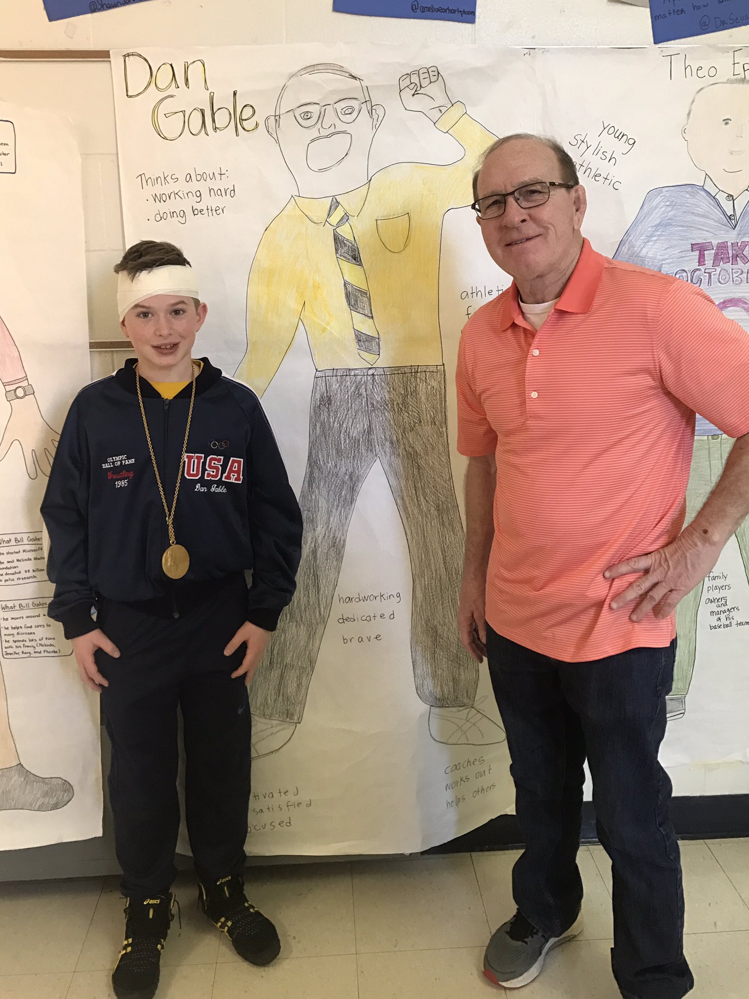 Dan Gable On Twitter This Kid Portrayed Me In His 6th Grade Wax Museum Today So I Attended Nice Job Danny Grandson