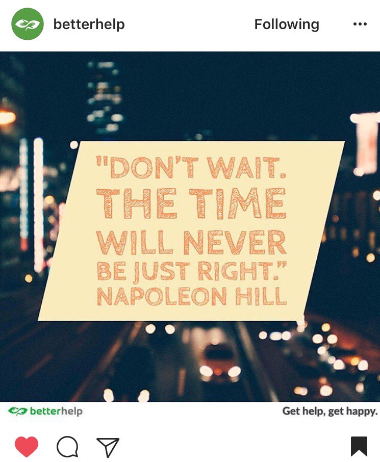 Don't wait. The #time will never be just right.
#NapoleonHill 

Do it now! 💪💪

instagram.com/p/BSmCi5KlwEp/