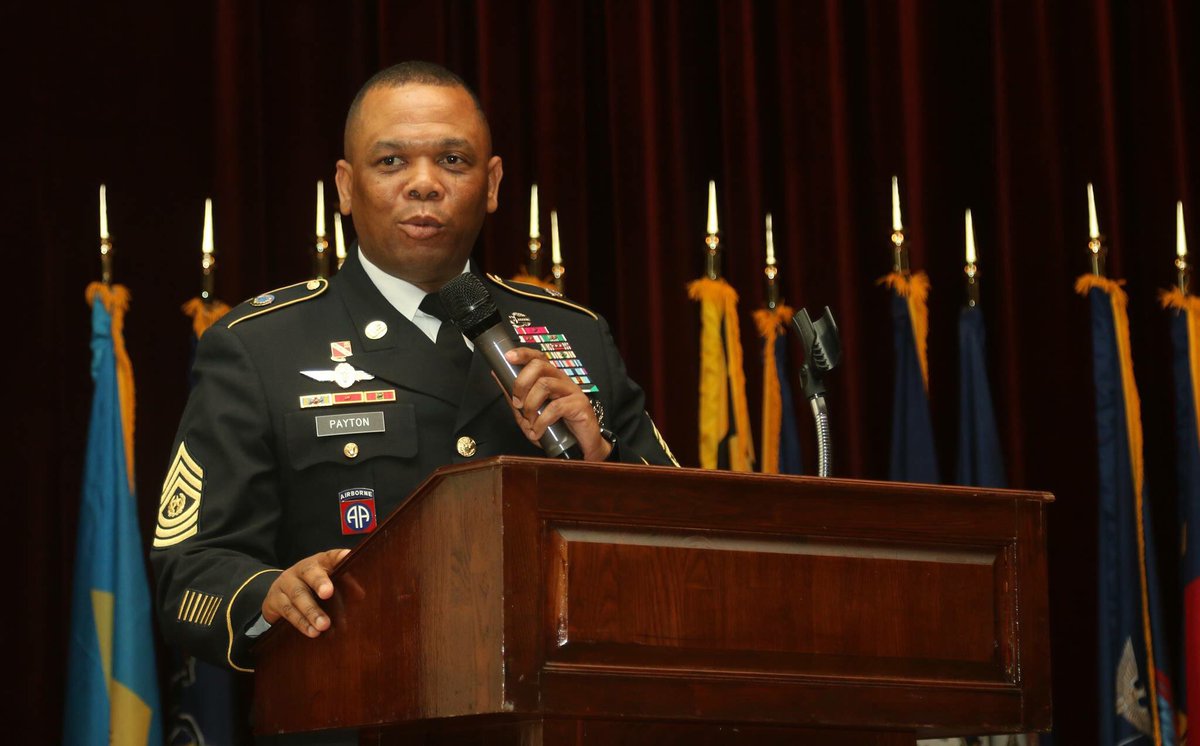 USForcesKorea's tweet photo. #USFK CSM Payton participates in the @2ndCAB NCO Induction Ceremony at @USAGHumphreys, #Korea, April 6. #CSMsays https://t.co/DhOy2oPvO3 https://t.co/rVfzyZ12lv