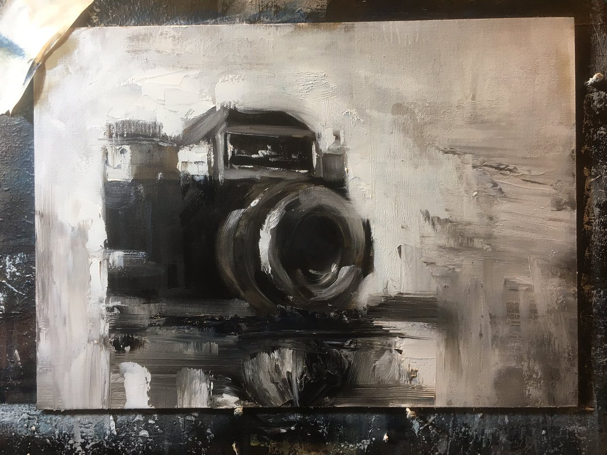 TomPorta's tweet photo. "Click" some oil, some knife...#art #painting #photography #camera #contemporaryart https://t.co/tzRVjeUuPj
