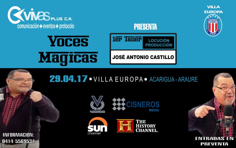 alecsovivas's tweet photo. Este 29 de abril llega #VocesMagicas, con @JoseACastillo21, una de las voces más imponentes de Venezuela, te esperamos en #AcariguaAraure. https://t.co/yMqimUdg6G