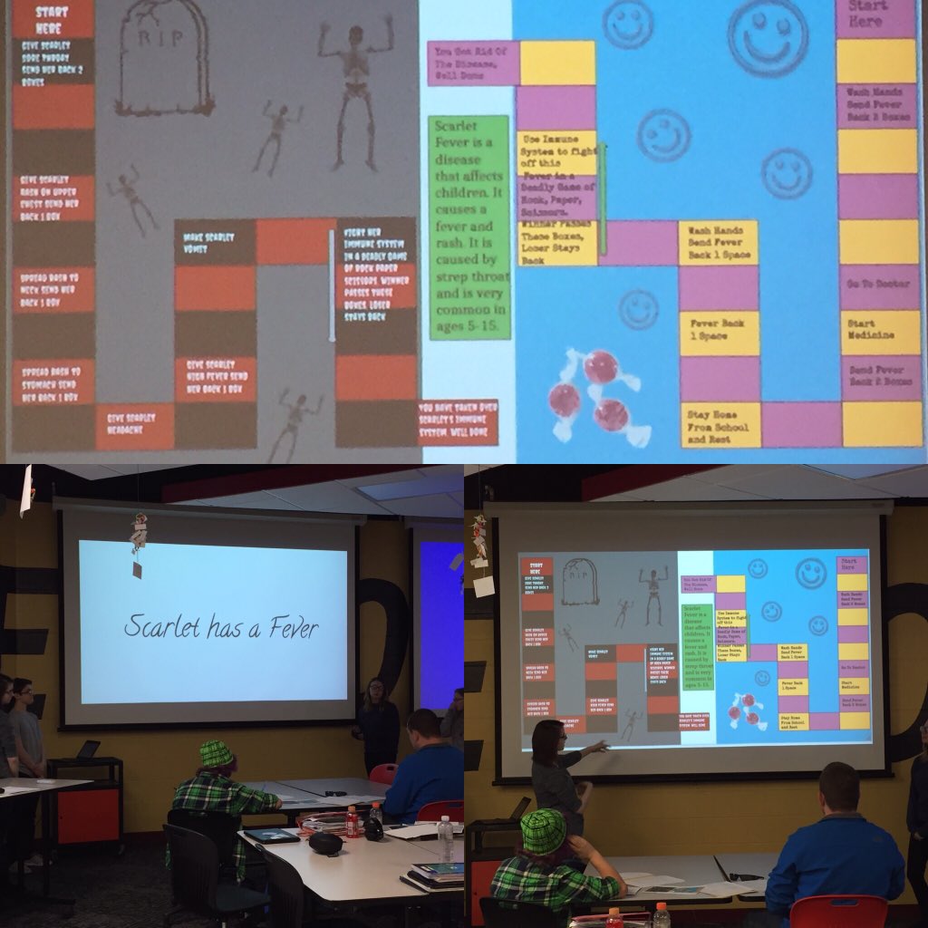 krenier's tweet image. Learning about the Scarlet Has A Fever game for Mutation Invasion in WorldBio @DeKalbNewTech.  #learningthroughgaming