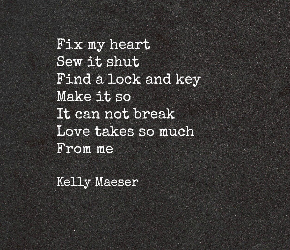 KellyMaeser's tweet photo. Fix my heart...Love takes so much from me. #poem #poet #fixmyheart #lockandkey #writer #empath #sensitivesoul #writerslife https://t.co/qnA0Z2IRgA