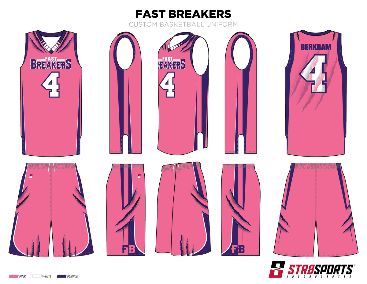pink sublimation basketball jersey