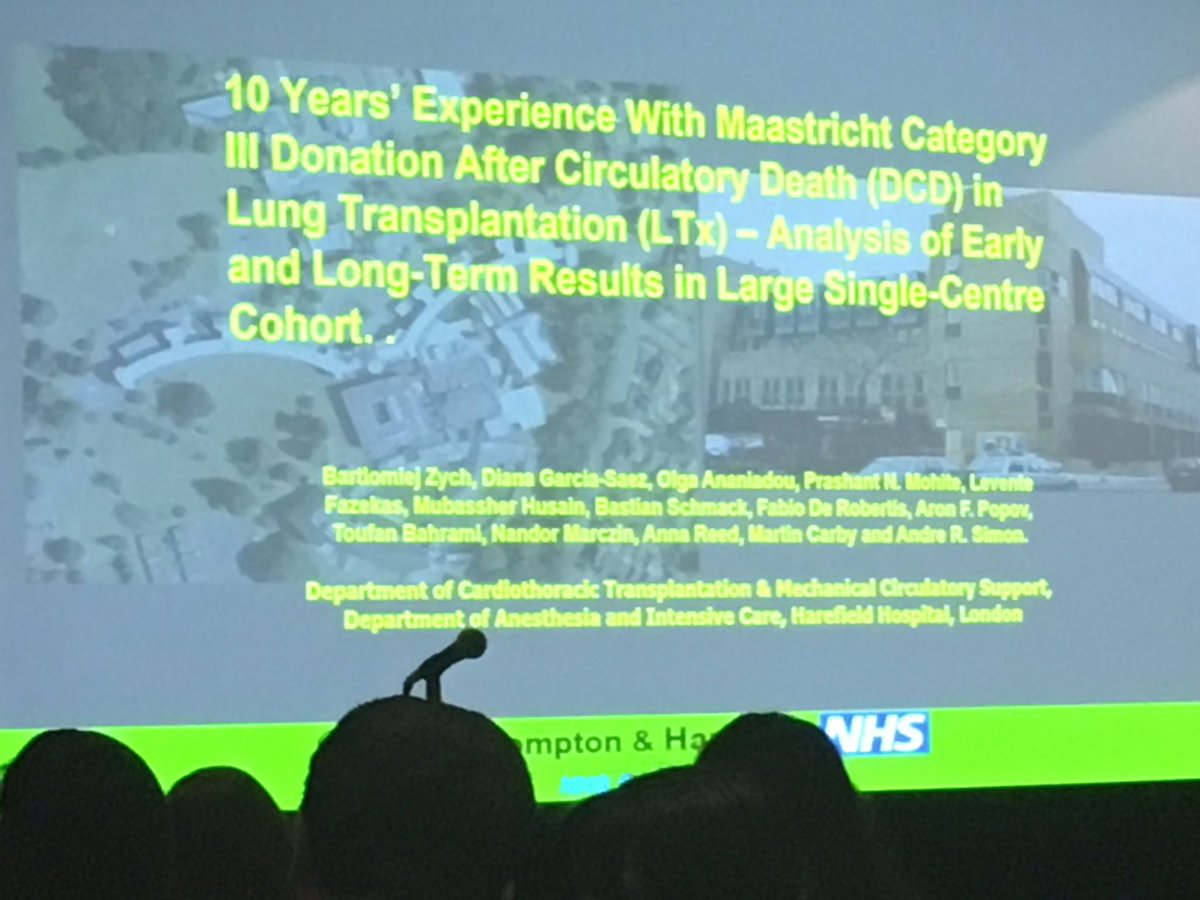 #ISHLT2017 #ISHLT2017, Dr B. Zych presenting 10-years experience of LTx from DCD donors from Harefield Hospital, UK