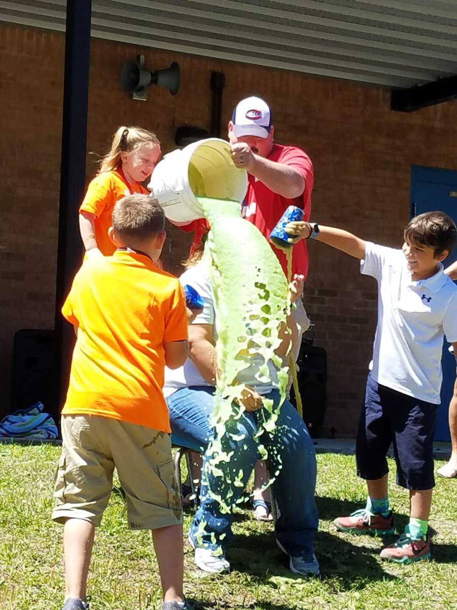 KrissyLarsh's tweet photo. What's under the slime? Oh, that's me! Congrats to Kassy, for being top fundraiser at #ocs #jumpropeforheart #theOC #COVEREDinSLIME #slime https://t.co/2xd5Tm8243