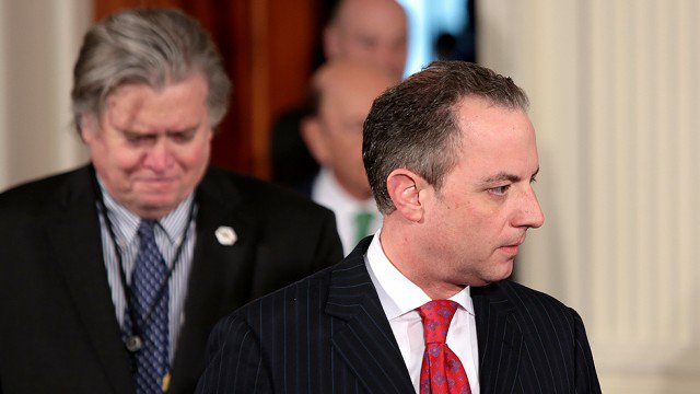 thehill's tweet photo. Trump considers firing both Reince Priebus and Steve Bannon: report https://t.co/cpGB2D8Rd9 https://t.co/3QcHCZxacb