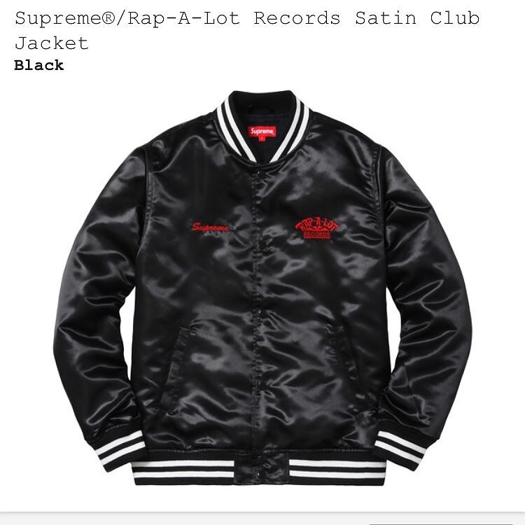 forestmyst's tweet photo. Supreme x Rap-A-Lot Records Satin Club Jacket Black Medium PM with offers worldwide shipping Available 
#Supreme #… https://t.co/zAD5aKzXcA https://t.co/0yOwjOxOpO