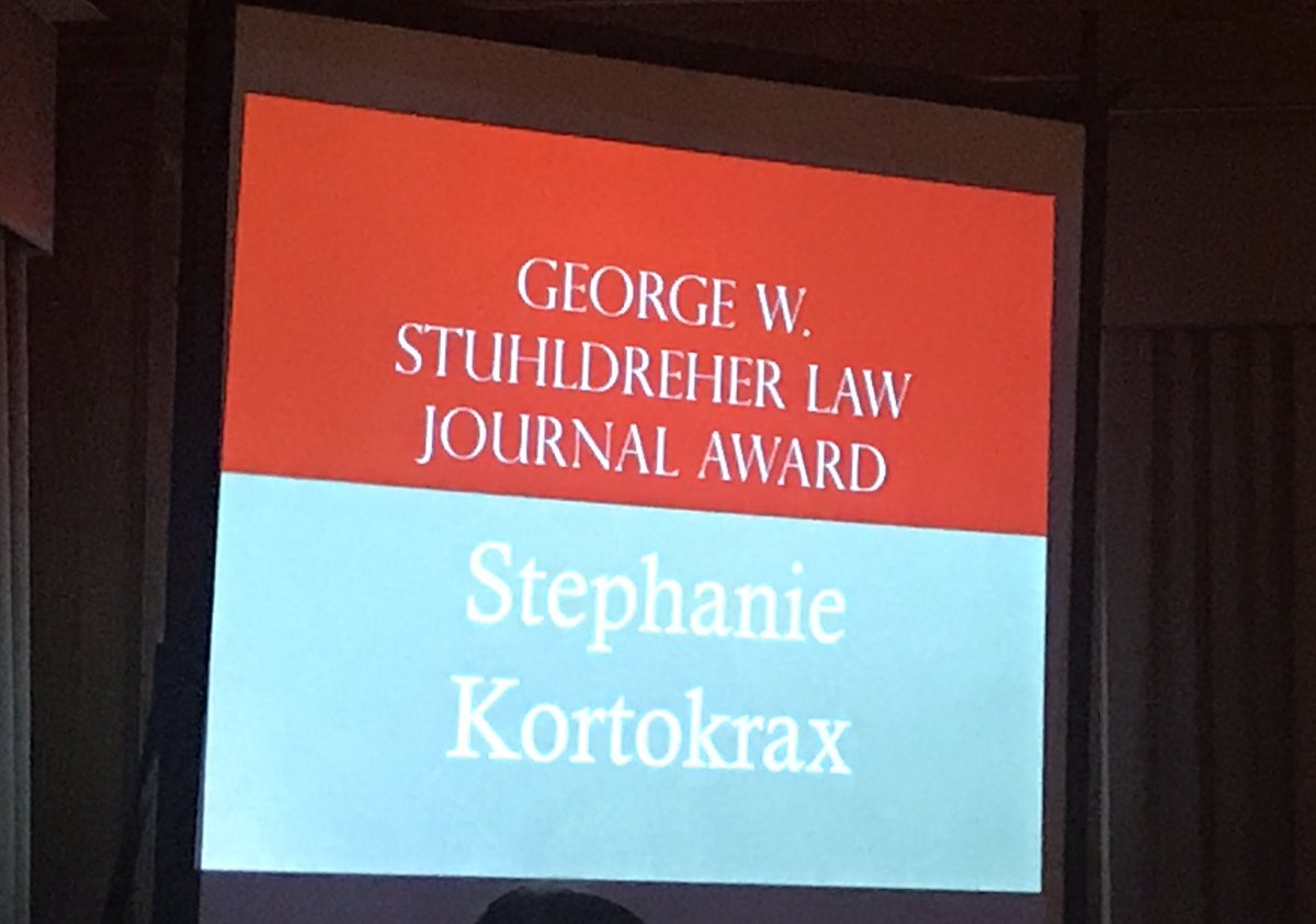 OhioStateLJ's tweet photo. Congratulations to CME Stephanie Kortokrax, 3L, on her #OSLJ Past Editors' Award and George W. Stuhldreher Law Journal Award! https://t.co/NGoaEEsHyJ