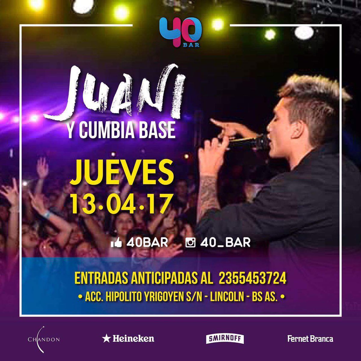 LavaselliValen's tweet photo. Finde XXL #JuaniyCumbiaBase #40bar #ReservaTuAnticipada 💥💣 https://t.co/IUPR4VLmaC