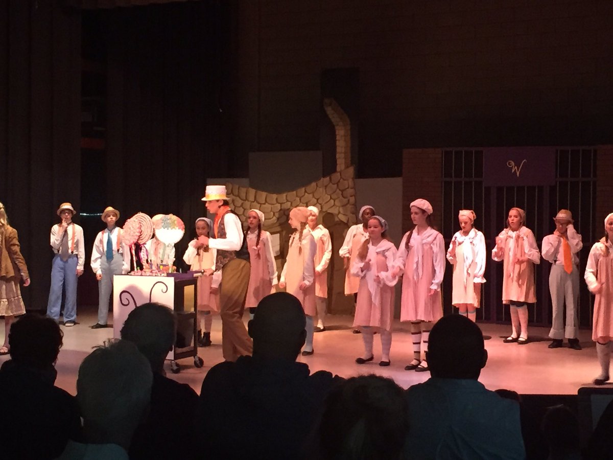 Steph6th's tweet photo. Wow! Congrats to the cast and crew of HMS's Willy Wonka Jr. Amazing performance!Proud to say I spend my work days with you! @HMS_huskies https://t.co/Kl6jtzby9f