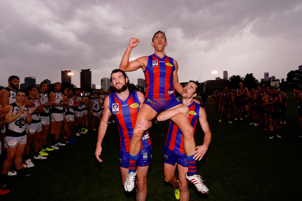 VFL's tweet photo. The 2017 #PJVFL season began today with @PortMelbourneFC defeating the @NBluesFC in Chris Cain's 175th game. Recap: https://t.co/J7duW2mnBR https://t.co/ZgZZgLqC9D
