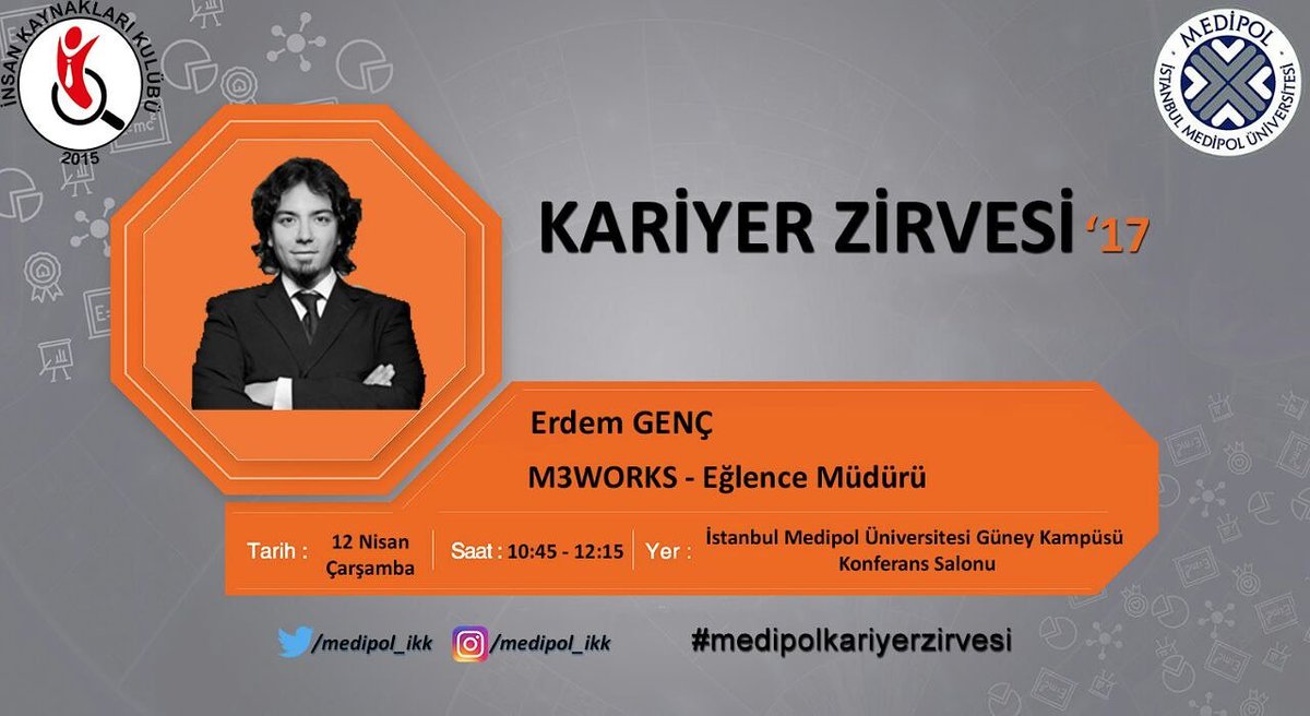 medipolfowhr's tweet photo. ➡Son 3 gün 🎉
➡ @m3works 'den Sayın Erdem Genç de #medipolkariyerzirvesi 'nde 🔍 #m3works #medipolüniversitesi #medipolikk #eğlence #teamwork https://t.co/l9uEWr8hDx