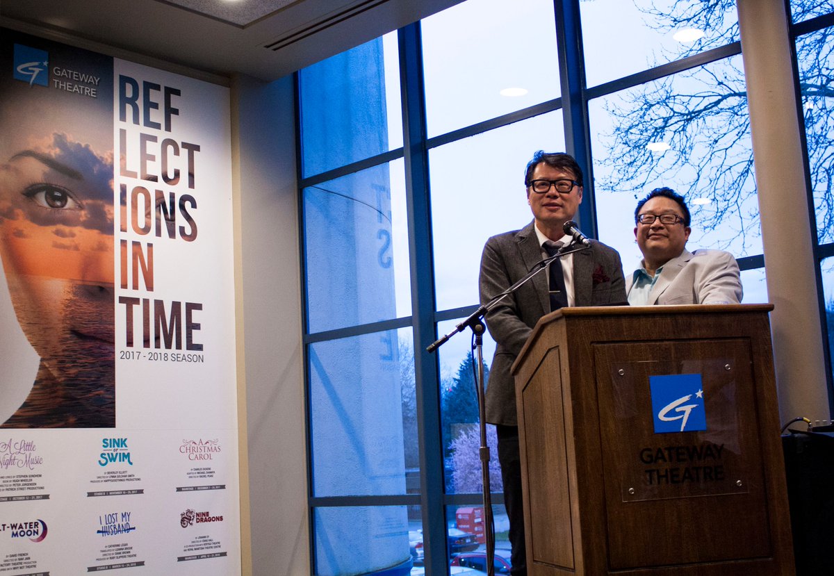 GatewayThtr's tweet image. Opening night of #TheWatershed &amp;amp; 2017-2018 season announcement @Gateway_Theatre!! #reflectionsintime @FredAboutTown &amp;amp; @JovanniSy