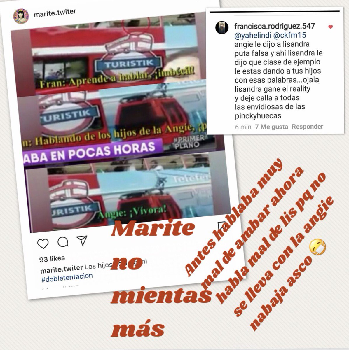 _granhermano18_'s tweet photo. @marite_twiter no manipules más para dejar bien a tu favorita la angie psicolópata de la angie ya basta #DobleTentación https://t.co/xxE5G2sAZ5