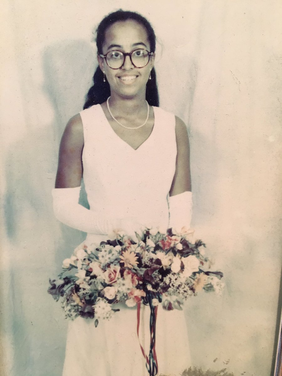 This #flashback because come on! Check out those glasses, pearls, gloves and ridiculously huge flower basket at my high school graduation.