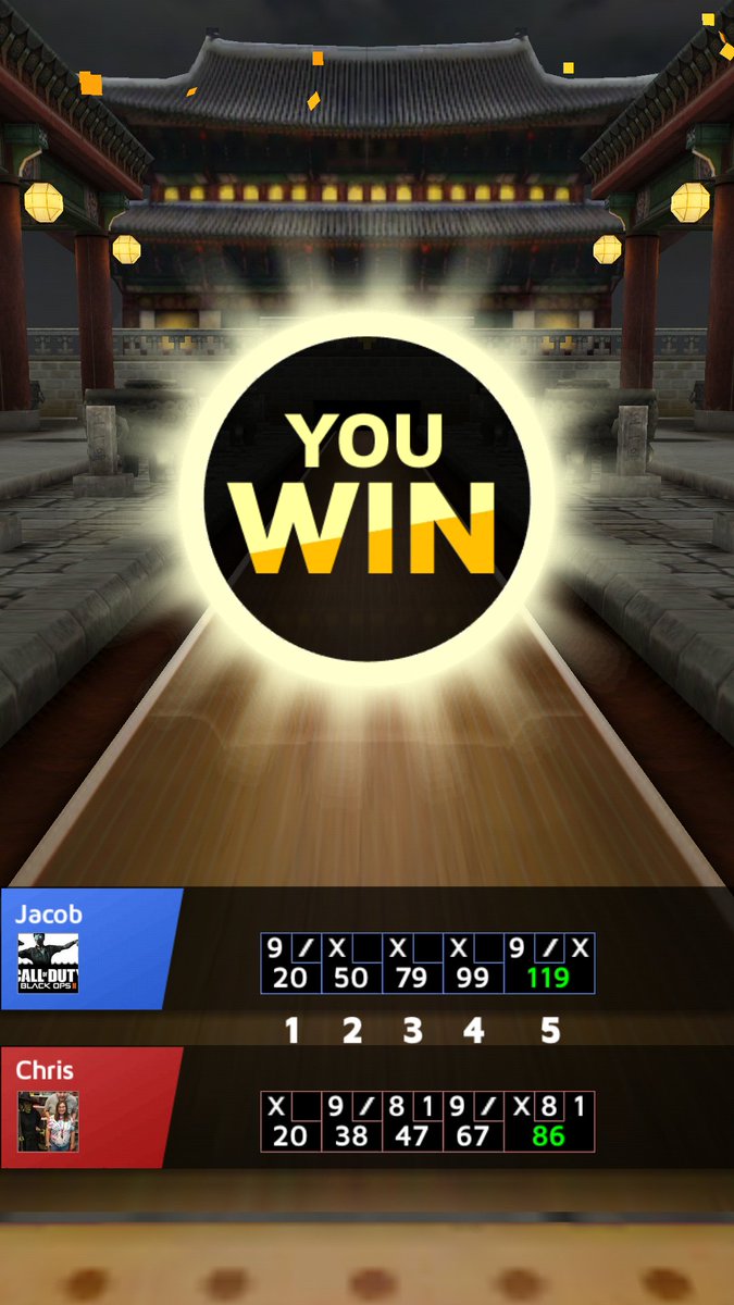 _Jacob_Folden_'s tweet photo. I won at Seoul stage with 119 points! Challenge me now![https://t.co/2xVV8EHwLL] #Bowling_King https://t.co/HGLIUJmcD0