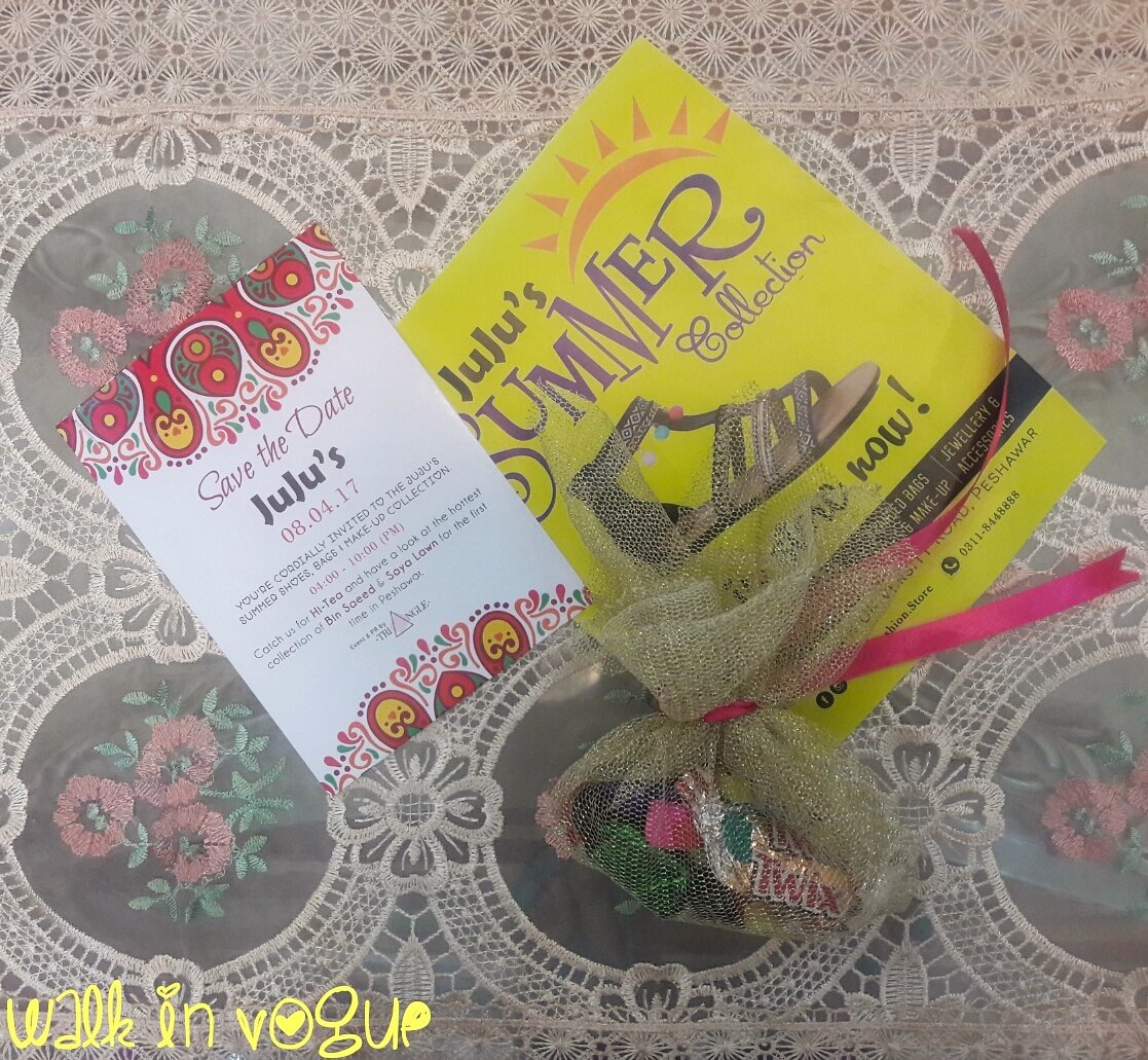 walk_in_vogue's tweet photo. Thanks #Triangle4 for the lovely #JuJus #Peshawar #Invite 💛

#FashionStore #SaveTheDate #8thApril2017 #Triangle #PR #Chocolates #Confetti https://t.co/egWWk2Wkf5