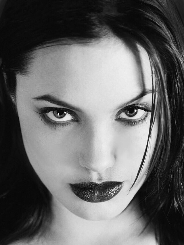 Angelina Jolie photographed by Kate Garner, 1995.