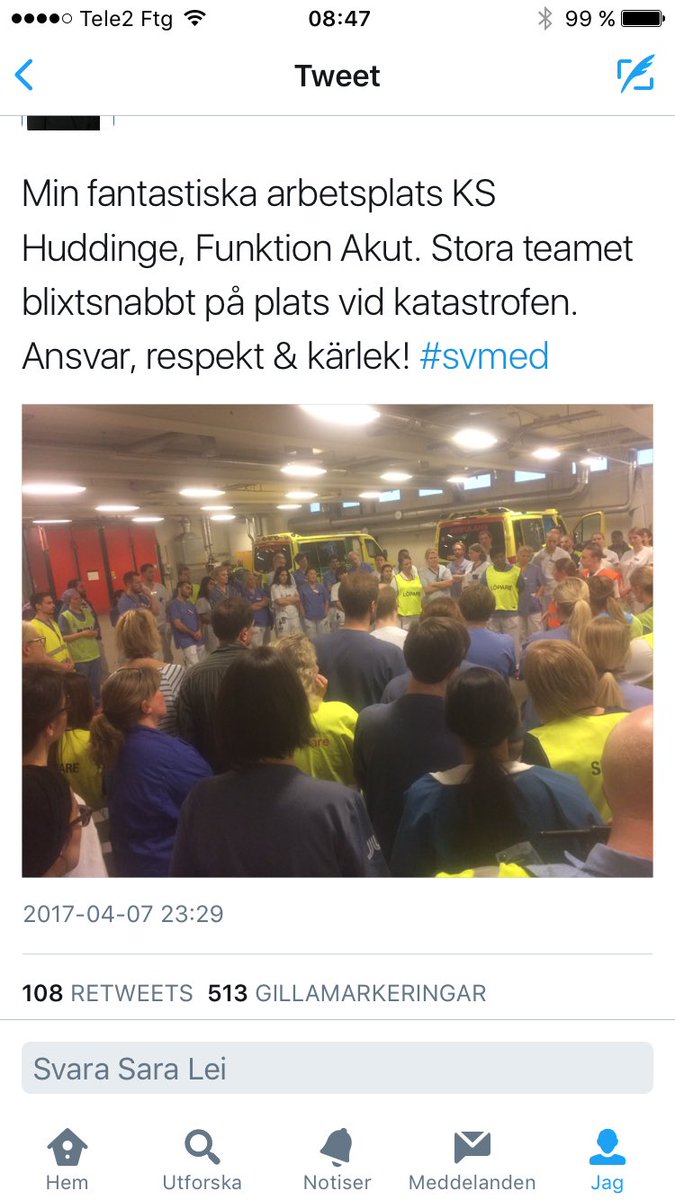 PatrikBrenning's tweet photo. En kritiserad poliskår, en nedbantad sjukhusvård och en stad som ofta beskrivs som kall och osocial. Så imponerad nu! https://t.co/6UVc4jAP9o