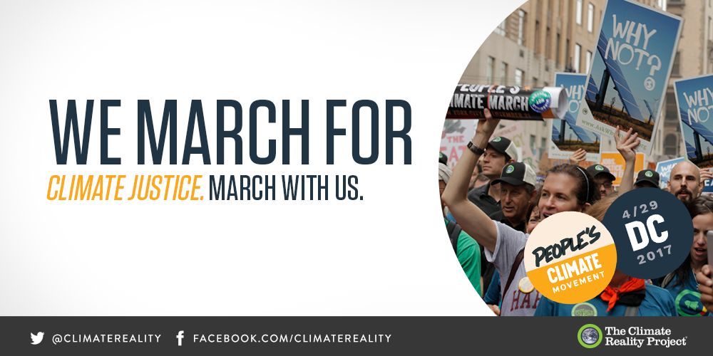 We march for climate justice. Join us for the #ClimateMarch this April: bit.ly/2nsZTBl