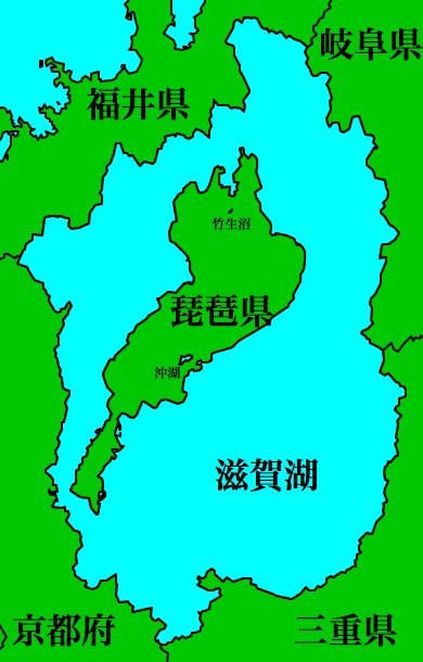 柞刈湯葉 いすかり ゆば 朝起きると琵琶湖と滋賀県が入れ替わっていたイラストです