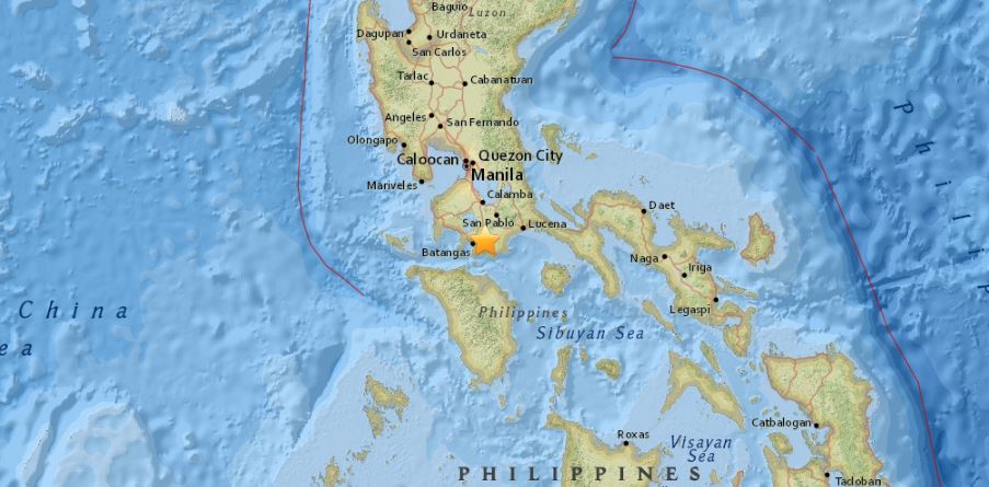 gmanews's tweet photo. JUST IN: Another magnitude 5.0 quake recorded at Taysan, Batangas, 3:29 p.m. | via @USGS https://t.co/7WxzdsshpW