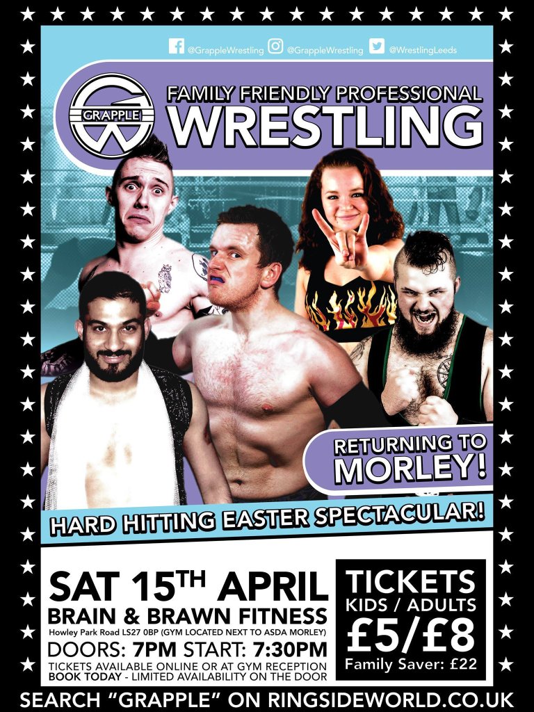 ShadowSmith01's tweet image. Next show- Grapple Wrestling in Morley Saturday 15th April #wrestling #grapple #shadowsmith