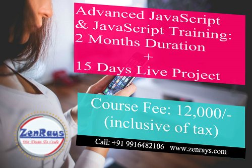 Zenrays's tweet image. REGISTER with us for #JavaScript &amp;amp; #AdvancedJavaScript Hands-on Coding Course.
#Koramangala 4th Block, #Bangalore, #India