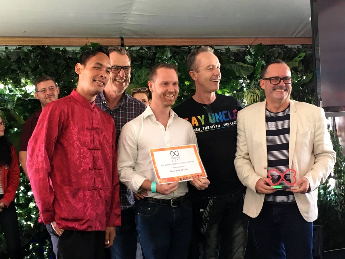 DejayToborek's tweet photo. We won the @sydneymardigras 2017 Ron Muncaster Award for Best Costume!
#pride #gaypride #forceoflove #billleaks #lovewins #creatingequality https://t.co/pWDuoNUp1m